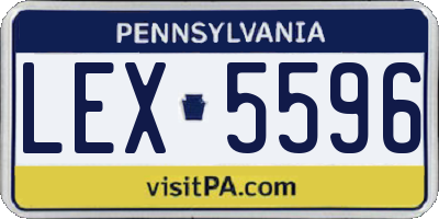 PA license plate LEX5596