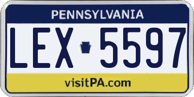 PA license plate LEX5597