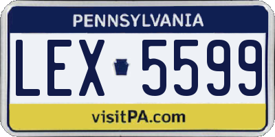 PA license plate LEX5599