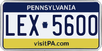 PA license plate LEX5600