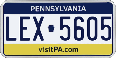 PA license plate LEX5605