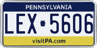 PA license plate LEX5606