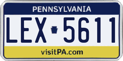 PA license plate LEX5611