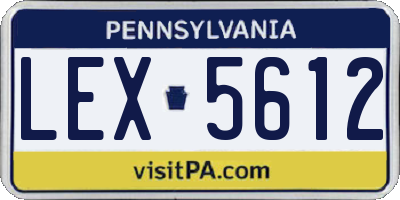 PA license plate LEX5612
