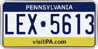 PA license plate LEX5613