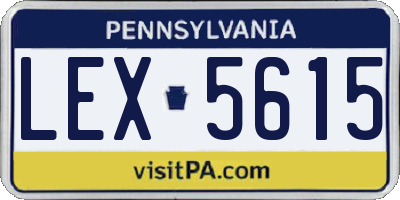 PA license plate LEX5615