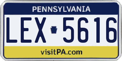 PA license plate LEX5616