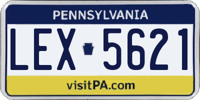 PA license plate LEX5621