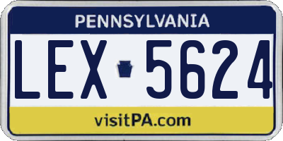 PA license plate LEX5624