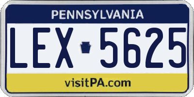PA license plate LEX5625