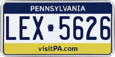 PA license plate LEX5626