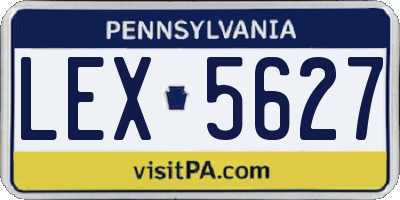 PA license plate LEX5627
