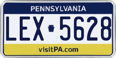PA license plate LEX5628