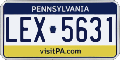 PA license plate LEX5631