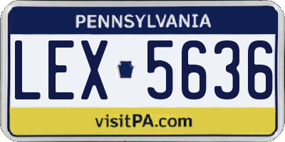 PA license plate LEX5636