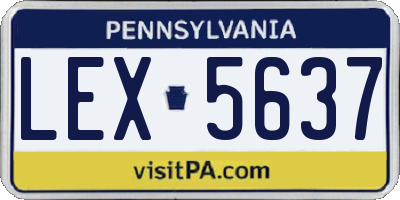 PA license plate LEX5637