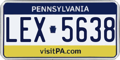 PA license plate LEX5638