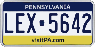 PA license plate LEX5642