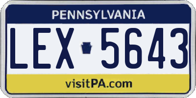 PA license plate LEX5643