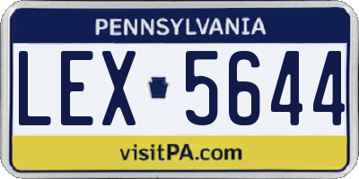 PA license plate LEX5644