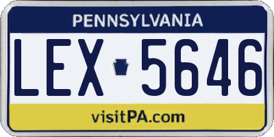 PA license plate LEX5646