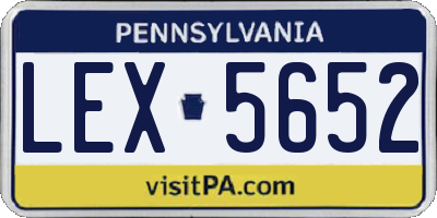 PA license plate LEX5652