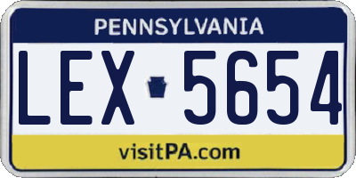 PA license plate LEX5654