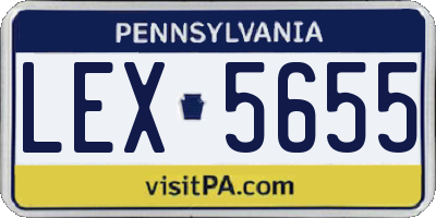 PA license plate LEX5655