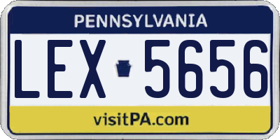 PA license plate LEX5656