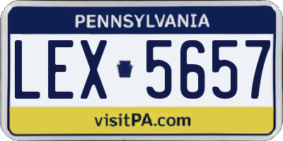 PA license plate LEX5657