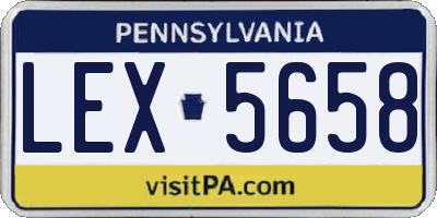 PA license plate LEX5658