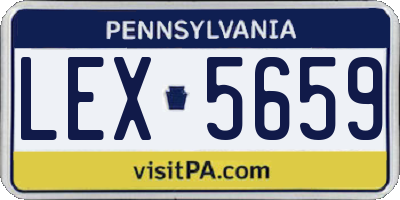 PA license plate LEX5659