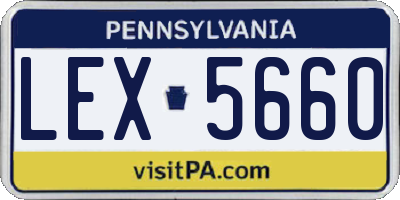 PA license plate LEX5660