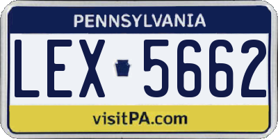 PA license plate LEX5662