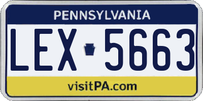 PA license plate LEX5663