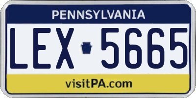 PA license plate LEX5665