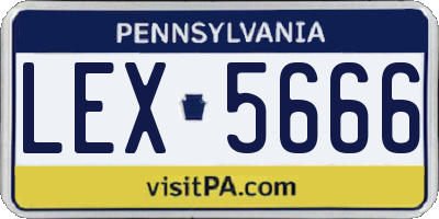 PA license plate LEX5666