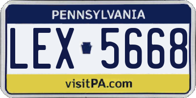 PA license plate LEX5668