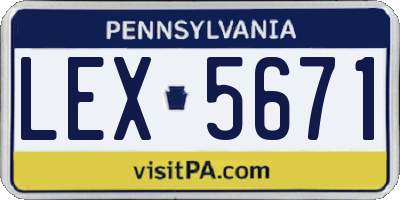 PA license plate LEX5671