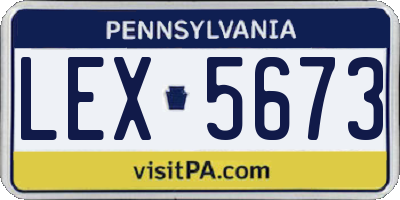 PA license plate LEX5673