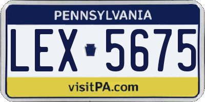 PA license plate LEX5675