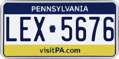 PA license plate LEX5676