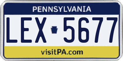 PA license plate LEX5677