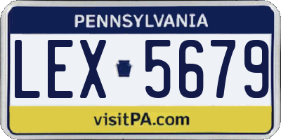 PA license plate LEX5679