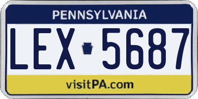 PA license plate LEX5687