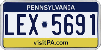 PA license plate LEX5691