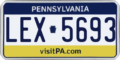 PA license plate LEX5693