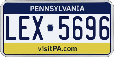 PA license plate LEX5696