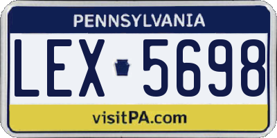 PA license plate LEX5698
