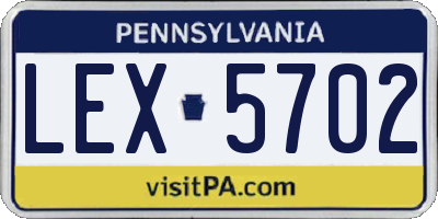 PA license plate LEX5702
